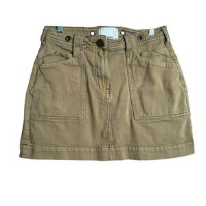 One Teaspoon Skirt Women Size 27 Denim Mini Skirt Pockets Brown Tan
